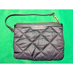 ANNE KLEIN Black Rhonda Quilted Pouch/Coin Purse